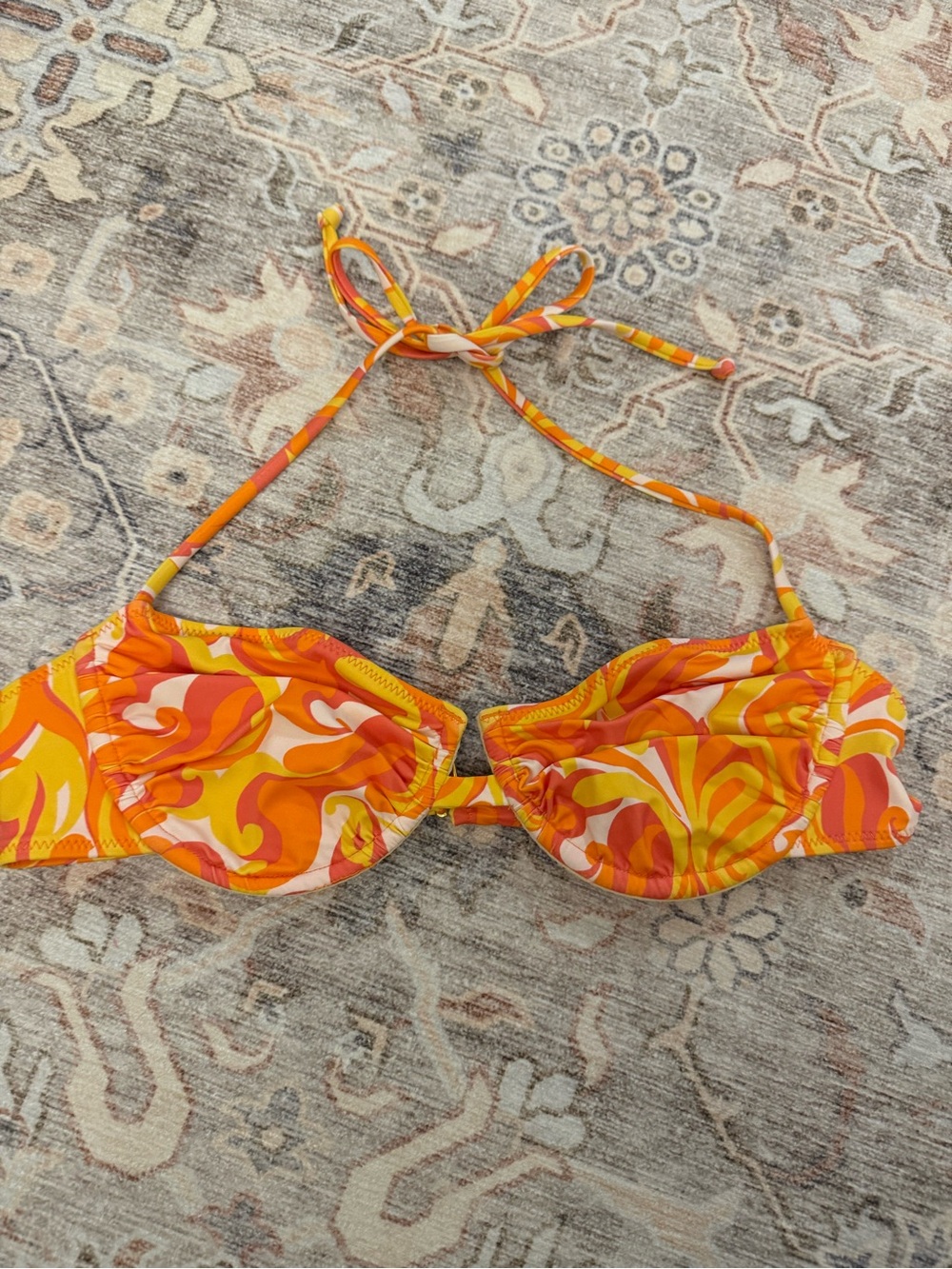Orange & Yellow Swirl Bikini Top